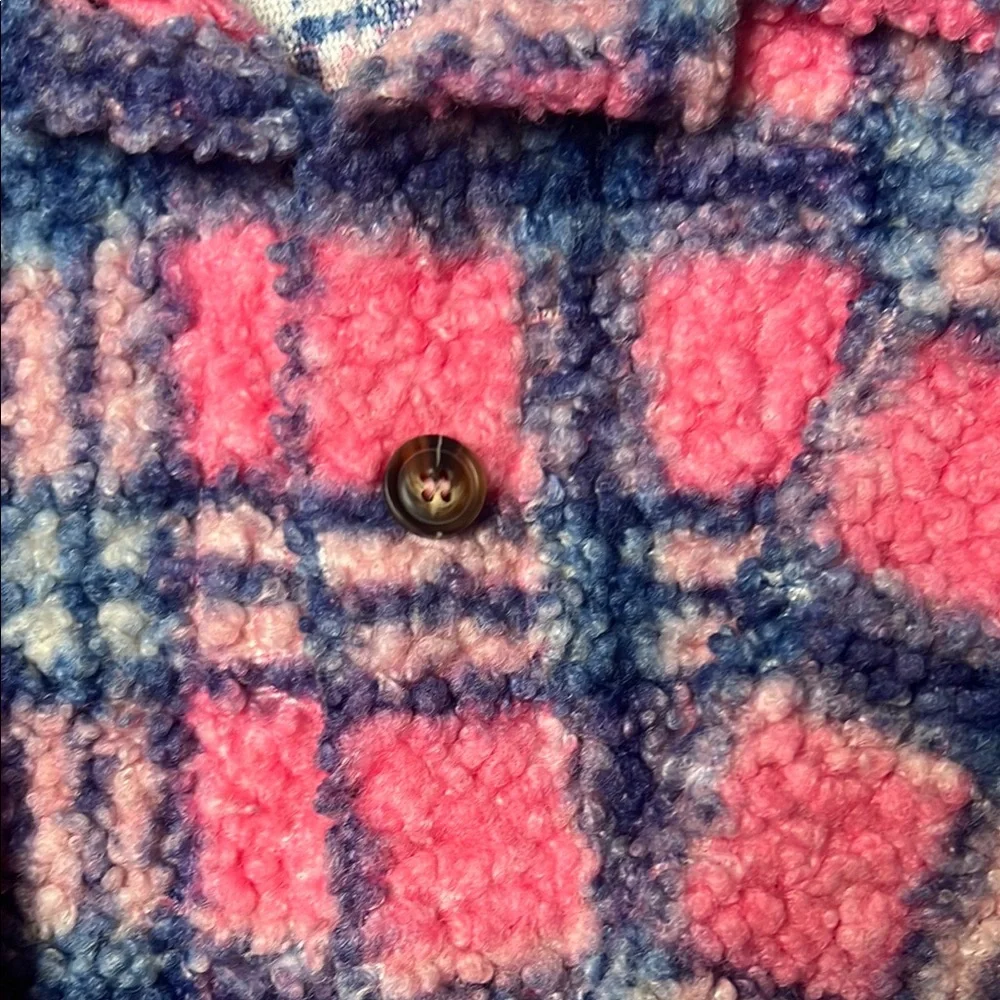 Fashion Nova Kids Pink and Blue Plaid Jacket - Picture 3 of 6